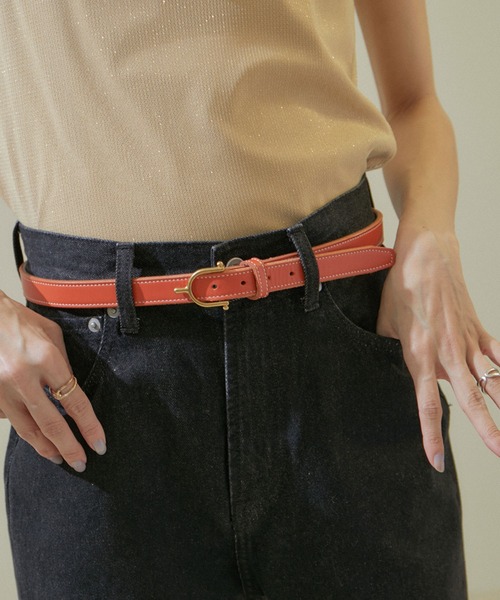 SALON adam et rope'(サロン アダム エ ロペ)の「【TORY LEATHER(トリーレザー)】EQUESTRIAN INSPIRED BELT(ベルト・レディース・パープル/ピンク系その他2/オレンジ・FREE)」の3枚目の写真