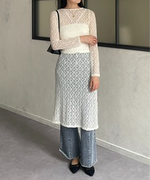 Thevon | シアーレースレイヤードワンピース(チュニック)