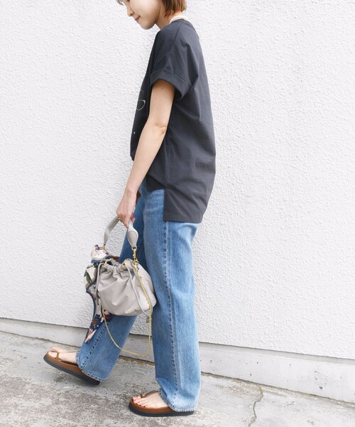 【WEB限定】〈手洗い可能〉フラワー 箔 プリント ロゴ TEE WEB限定】〈手洗い可能〉フラワー 箔 プリント ロゴ TEE