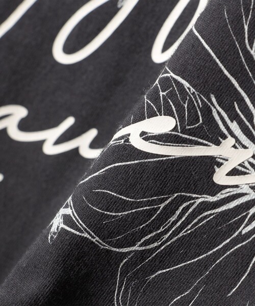 WEB限定】〈手洗い可能〉フラワー 箔 プリント ロゴ TEE（T