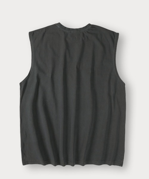 SlashDate(スラッシュデイト)の「ピグメント加工 ヴィンテージノースリーブTシャツ/タンクトップ/オーバーサイズ(タンクトップ・メンズ・ブラック系その他/ブラック系その他2/ブラック・M/L)」の6枚目の写真