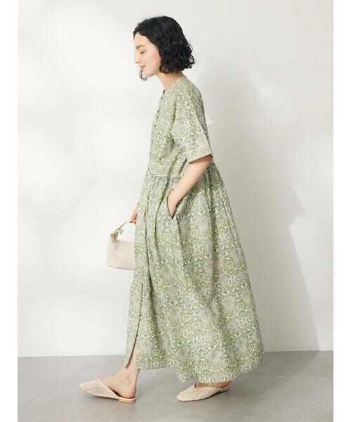 CRAFT STANDARD BOUTIQUE(クラフトスタンダードブティック)の「インド綿アラベスク柄ワンピース(ワンピース・レディース・グリーン/ブルー・FREE)」の7枚目の写真