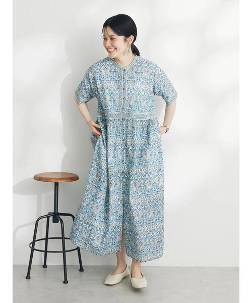 CRAFT STANDARD BOUTIQUE(クラフトスタンダードブティック)の「インド綿アラベスク柄ワンピース(ワンピース・レディース・グリーン/ブルー・FREE)」の13枚目の写真
