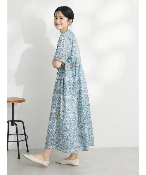 CRAFT STANDARD BOUTIQUE(クラフトスタンダードブティック)の「インド綿アラベスク柄ワンピース(ワンピース・レディース・グリーン/ブルー・FREE)」の15枚目の写真