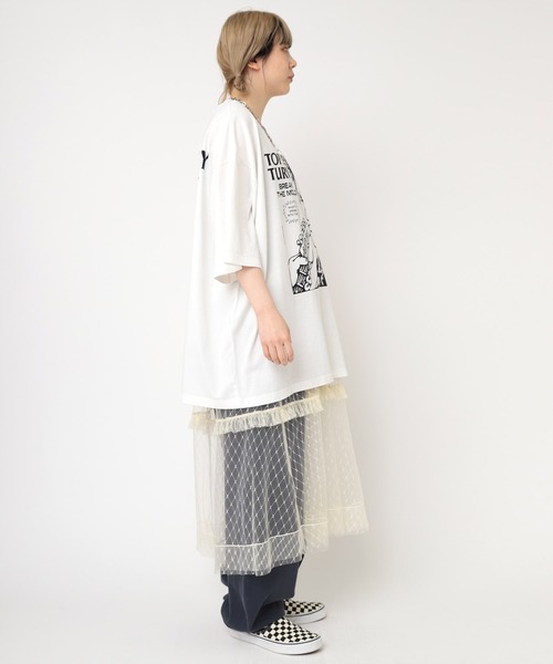 RNA(アールエヌエー)の「M2245 パンクスメガBIG T(Tシャツ/カットソー・レディース・ブラック/ホワイト/ライム・MEDIUM)」の10枚目の写真