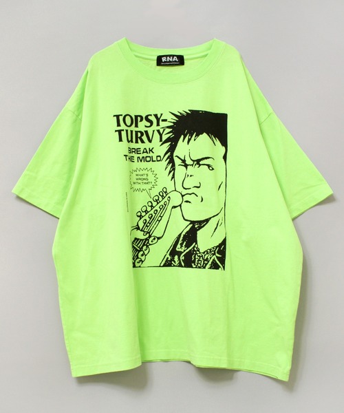 RNA(アールエヌエー)の「M2245 パンクスメガBIG T(Tシャツ/カットソー・レディース・ブラック/ホワイト/ライム・MEDIUM)」の21枚目の写真