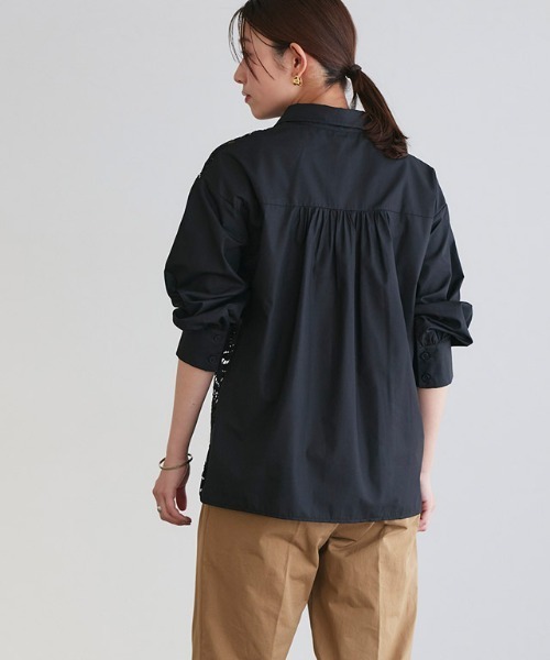 Pierrot(ピエロ)の「ケミカルレースシャツ(シャツ/ブラウス・レディース・ブラック/オフホワイト・S/M/L)」の14枚目の写真