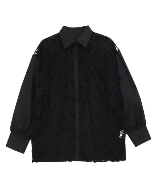 Pierrot(ピエロ)の「ケミカルレースシャツ(シャツ/ブラウス・レディース・ブラック/オフホワイト・S/M/L)」の22枚目の写真