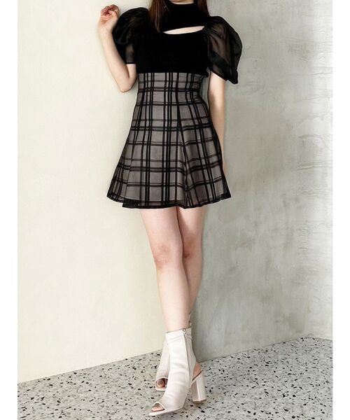 MERCURYDUO（マーキュリーデュオ）の「2WAY異素材パフスリーブカットアウトニット（ニット/セーター・レディース・ラベンダー/オフホワイト/ブラック/パープル・FREE）」の13枚目の写真