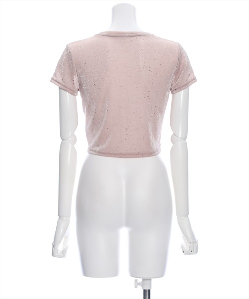 clear（クリア）の「ラメチビTシャツ［ショート丈 半袖 大人 カジュアル］≪再入荷≫（Tシャツ/カットソー・レディース・サックスブルー/ピンク/シルバー・F）」の7枚目の写真