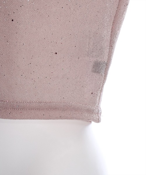 clear（クリア）の「ラメチビTシャツ［ショート丈 半袖 大人 カジュアル］≪再入荷≫（Tシャツ/カットソー・レディース・サックスブルー/ピンク/シルバー・F）」の10枚目の写真