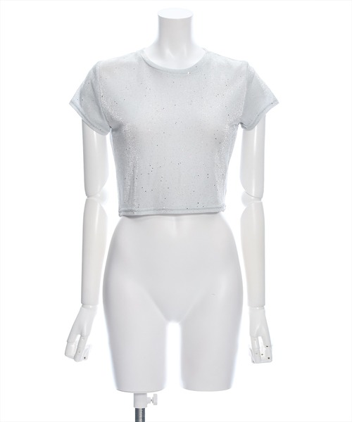 clear（クリア）の「ラメチビTシャツ［ショート丈 半袖 大人 カジュアル］≪再入荷≫（Tシャツ/カットソー・レディース・サックスブルー/ピンク/シルバー・F）」の17枚目の写真