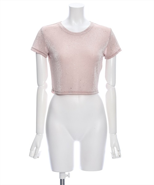 clear（クリア）の「ラメチビTシャツ［ショート丈 半袖 大人 カジュアル］≪再入荷≫（Tシャツ/カットソー・レディース・サックスブルー/ピンク/シルバー・F）」の18枚目の写真