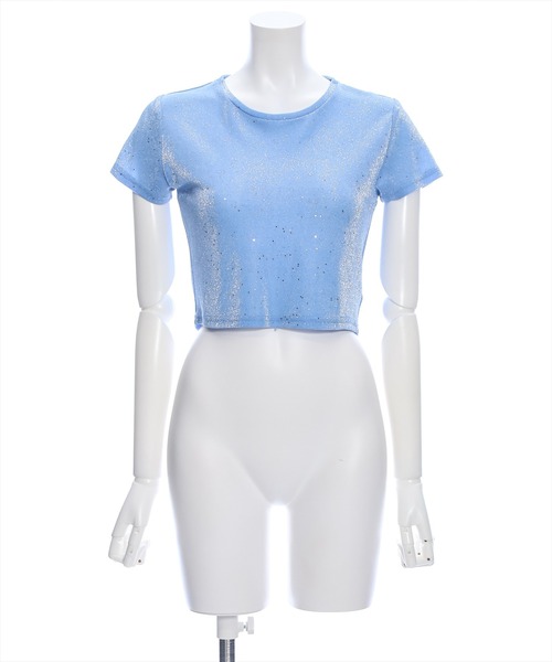 clear（クリア）の「ラメチビTシャツ［ショート丈 半袖 大人 カジュアル］≪再入荷≫（Tシャツ/カットソー・レディース・サックスブルー/ピンク/シルバー・F）」の19枚目の写真