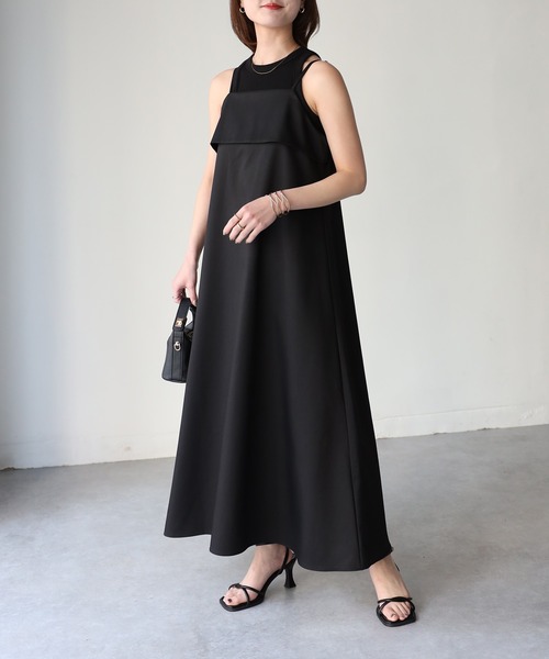 Riberry（リベリー）の「ビスチェ風キャミワンピース（ワンピース・レディース・ブラック・FREE）」の8枚目の写真