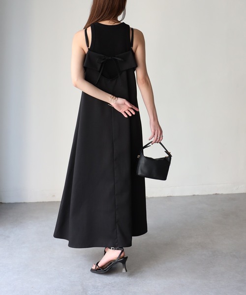 Riberry（リベリー）の「ビスチェ風キャミワンピース（ワンピース・レディース・ブラック・FREE）」の9枚目の写真