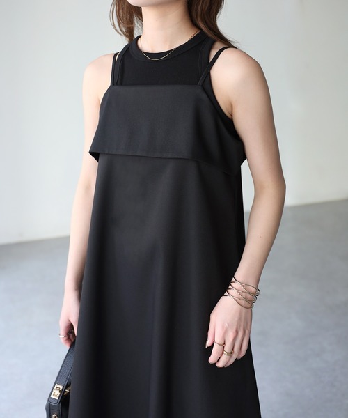 Riberry（リベリー）の「ビスチェ風キャミワンピース（ワンピース・レディース・ブラック・FREE）」の10枚目の写真
