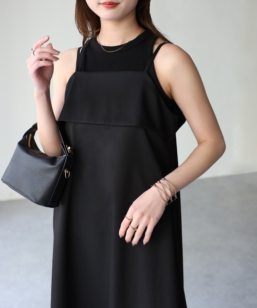 Riberry（リベリー）の「ビスチェ風キャミワンピース（ワンピース・レディース・ブラック・FREE）」の5枚目の写真