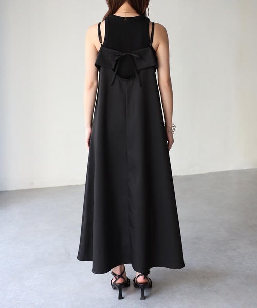 Riberry（リベリー）の「ビスチェ風キャミワンピース（ワンピース・レディース・ブラック・FREE）」の4枚目の写真