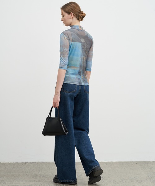 ELOOPS（イーループス）の「【ELOOPS】プリントメッシュセミシアトップス（Tシャツ/カットソー・レディース・ブルー・M/S/L）」の13枚目の写真