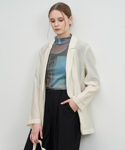 ELOOPS（イーループス）の「【ELOOPS】プリントメッシュセミシアトップス（Tシャツ/カットソー・レディース・ブルー・M/S/L）」の18枚目の写真