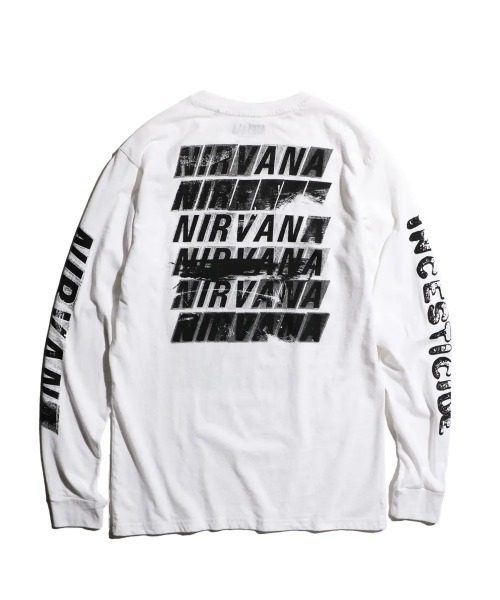 NIRVANA（ニルヴァーナ）の「【THRIFTY LOOK スリフティールック】 THRIFTY "NIRVANA" INCESTICIDE LS TEE　ニルヴァーナ　ロンティ　ビンテージライク（Tシャツ/カットソー・メンズ・ホワイト・LARGE/X-LARGE/XX-LARGE/MEDIUM）」の2枚目の写真
