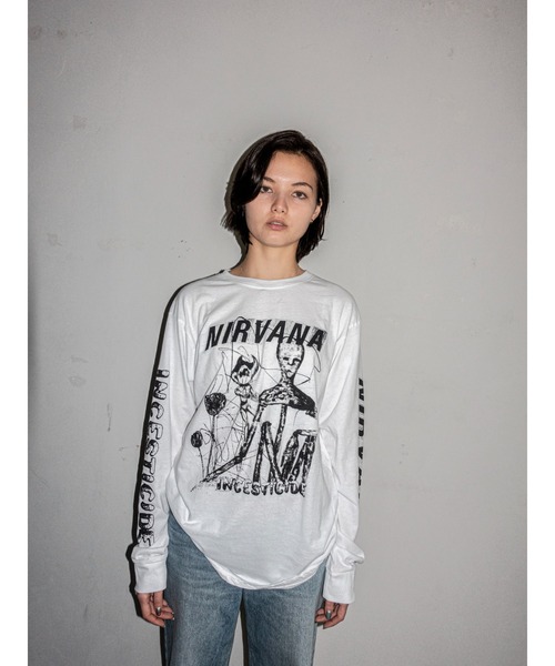 NIRVANA（ニルヴァーナ）の「【THRIFTY LOOK スリフティールック】 THRIFTY "NIRVANA" INCESTICIDE LS TEE　ニルヴァーナ　ロンティ　ビンテージライク（Tシャツ/カットソー・メンズ・ホワイト・LARGE/X-LARGE/XX-LARGE/MEDIUM）」の11枚目の写真