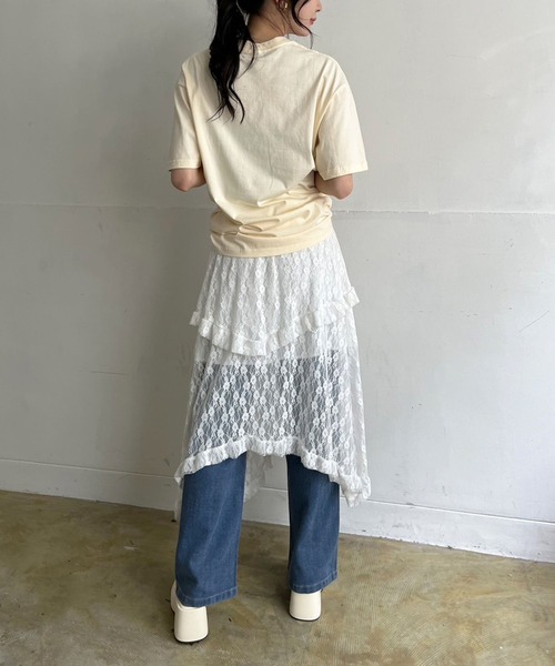 Jewelobe（ジュエローブ）の「イレヘムレースフリルスカート（スカート・レディース・ホワイト/ブラック/アイボリー・FREE）」の21枚目の写真