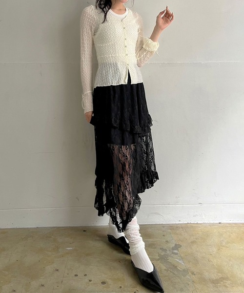 Jewelobe（ジュエローブ）の「イレヘムレースフリルスカート（スカート・レディース・ホワイト/ブラック/アイボリー・FREE）」の10枚目の写真