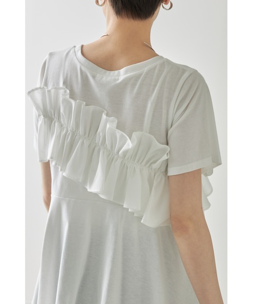 &. NOSTALGIA(アンドドットノスタルジア)の「フリルギャザーカットプルオーバー(Tシャツ/カットソー・レディース・ブラック/オフホワイト・M)」の22枚目の写真
