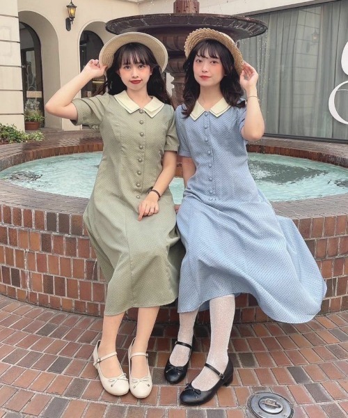 F i.n.t(フィント)の「バックレースアップクレリックドットワンピース/fint(ワンピース・レディース・ライトベージュ/ライトブルー/ライトグリーン・FREE)」の17枚目の写真