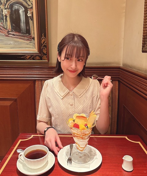 F i.n.t(フィント)の「バックレースアップクレリックドットワンピース/fint(ワンピース・レディース・ライトベージュ/ライトブルー/ライトグリーン・FREE)」の19枚目の写真