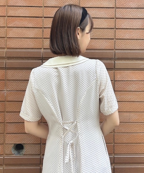 F i.n.t(フィント)の「バックレースアップクレリックドットワンピース/fint(ワンピース・レディース・ライトベージュ/ライトブルー/ライトグリーン・FREE)」の22枚目の写真