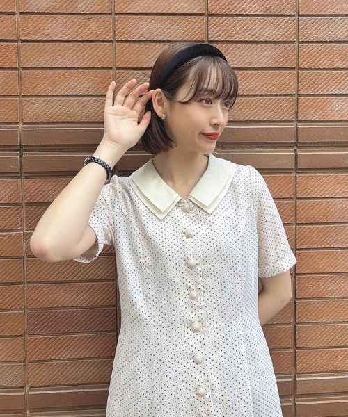F i.n.t(フィント)の「バックレースアップクレリックドットワンピース/fint(ワンピース・レディース・ライトベージュ/ライトブルー/ライトグリーン・FREE)」の21枚目の写真