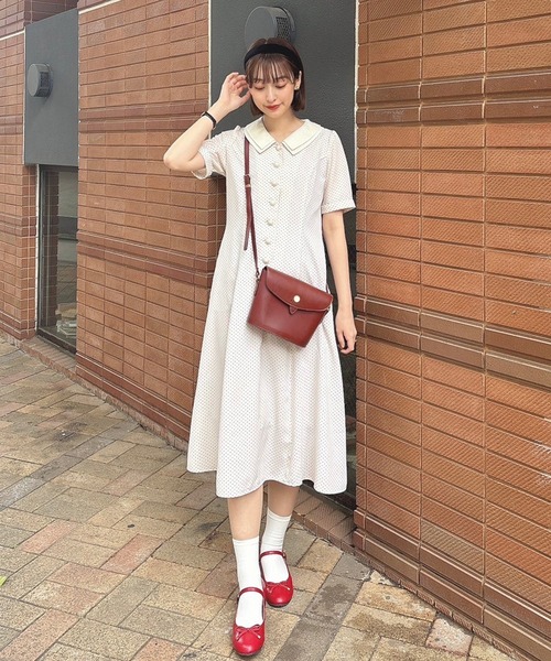 F i.n.t(フィント)の「バックレースアップクレリックドットワンピース/fint(ワンピース・レディース・ライトベージュ/ライトブルー/ライトグリーン・FREE)」の20枚目の写真