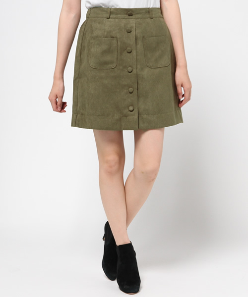 natural couture（ナチュラルクチュール）の「【natural couture NICE CLAUP】フェイクスエードスカート（スカート・レディース・キャメル/ブラウン/カーキ・FREE）」の3枚目の写真