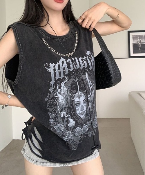 seyto 完売品 / ジャガードフリンジノースリーブトップス ブラック seyto（セイト）の「Jacquard fringe sleeveless tops
