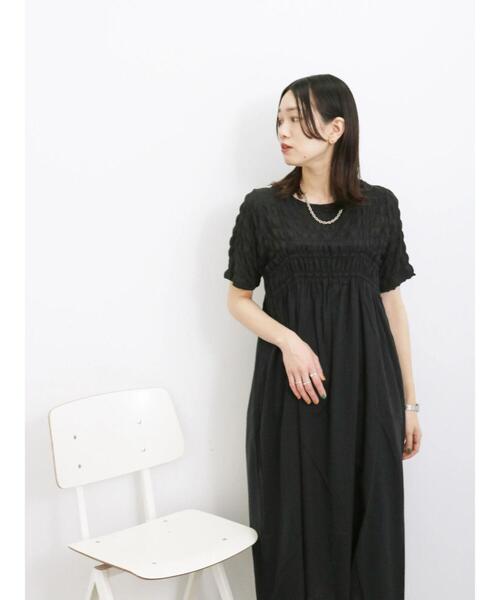 Samansa Mos2 blue（サマンサモスモスブルー）の「ギャザーキャミワンピース（ワンピース・レディース・ブラック/ダークオレンジ/カーキ・F）」の2枚目の写真