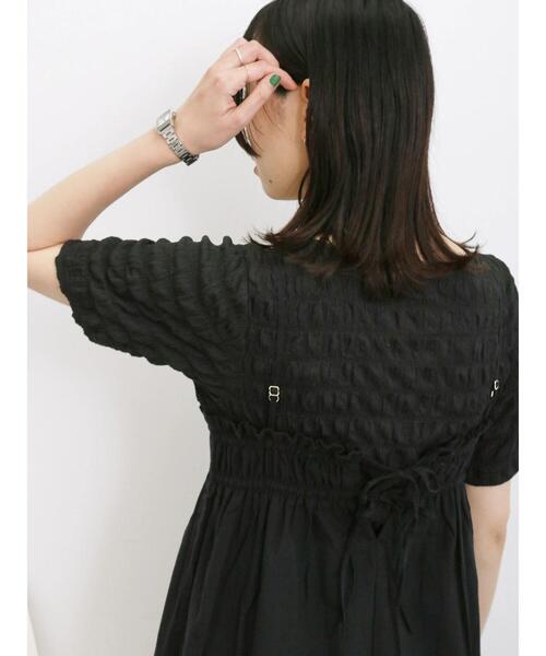 Samansa Mos2 blue（サマンサモスモスブルー）の「ギャザーキャミワンピース（ワンピース・レディース・ブラック/ダークオレンジ/カーキ・F）」の22枚目の写真