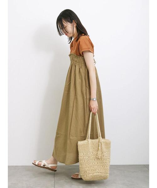 Samansa Mos2 blue（サマンサモスモスブルー）の「ギャザーキャミワンピース（ワンピース・レディース・ブラック/ダークオレンジ/カーキ・F）」の20枚目の写真