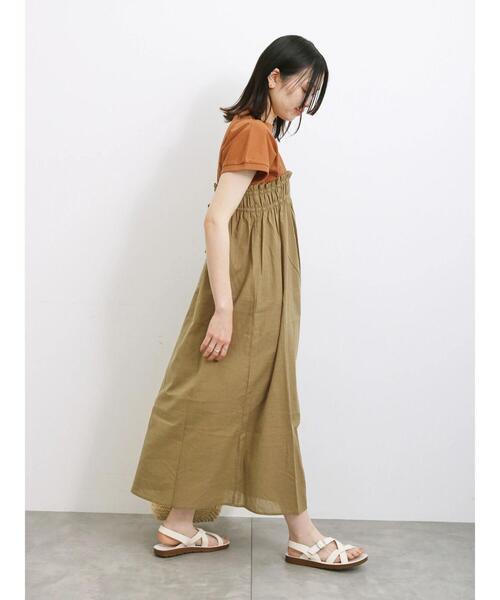 Samansa Mos2 blue（サマンサモスモスブルー）の「ギャザーキャミワンピース（ワンピース・レディース・ブラック/ダークオレンジ/カーキ・F）」の6枚目の写真