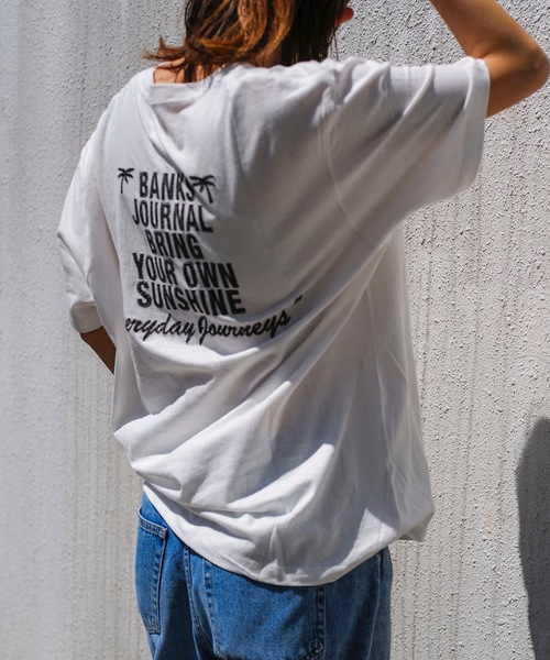 BANKS（バンクス）の「DESIGN TEE/BANKS(バンクス)スタンダードシルエットワンポイントバックプリント半袖カットソー（Tシャツ/カットソー・メンズ・グリーン系その他/オフホワイト・LARGE/MEDIUM/X-LARGE）」の7枚目の写真