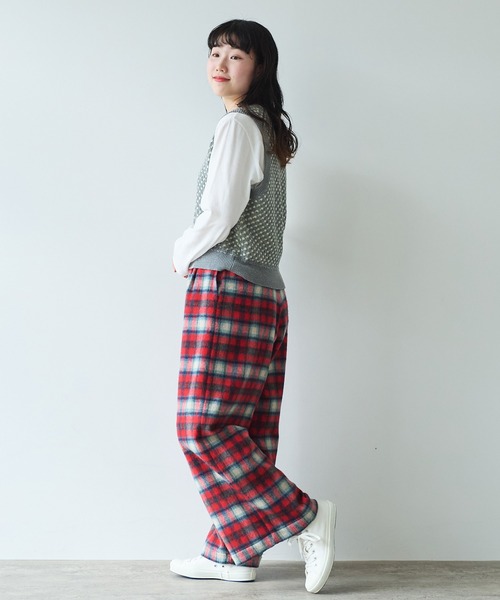 【セール】コットン/アクリル amiami ニット ベスト（ニット/セーター）｜bulle de savon（ビュルデサボン）