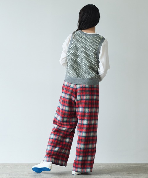 【セール】コットン/アクリル amiami ニット ベスト（ニット/セーター）｜bulle de savon（ビュルデサボン）