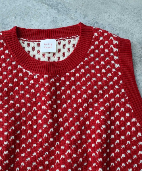 【セール】コットン/アクリル amiami ニット ベスト（ニット/セーター）｜bulle de savon（ビュルデサボン）