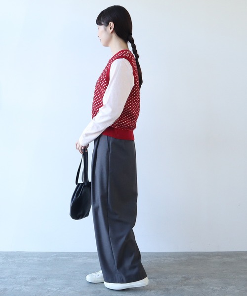 【セール】コットン/アクリル amiami ニット ベスト（ニット/セーター）｜bulle de savon（ビュルデサボン）