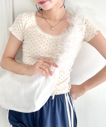 √nuage | アソートパターンレーストリムトップス(Tシャツ/カットソー)