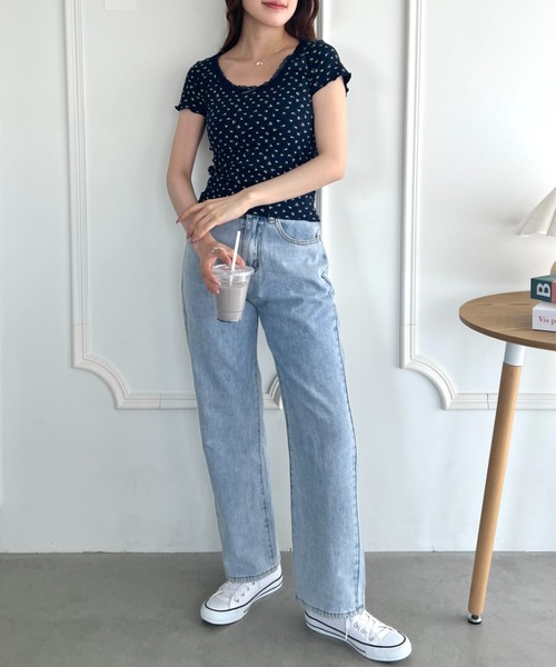 √nuage(ルートニュアージュ)の「アソートパターンレーストリムトップス(Tシャツ/カットソー・レディース・アイボリー/その他2/その他1/ネイビー/ホワイト・FREE)」の21枚目の写真