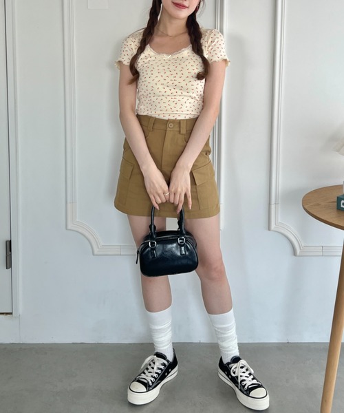 √nuage(ルートニュアージュ)の「アソートパターンレーストリムトップス(Tシャツ/カットソー・レディース・アイボリー/その他2/その他1/ネイビー/ホワイト・FREE)」の14枚目の写真