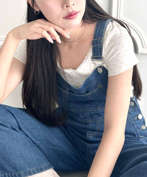 √nuage(ルートニュアージュ)の「アソートパターンレーストリムトップス(Tシャツ/カットソー・レディース・アイボリー/その他2/その他1/ネイビー/ホワイト・FREE)」の6枚目の写真